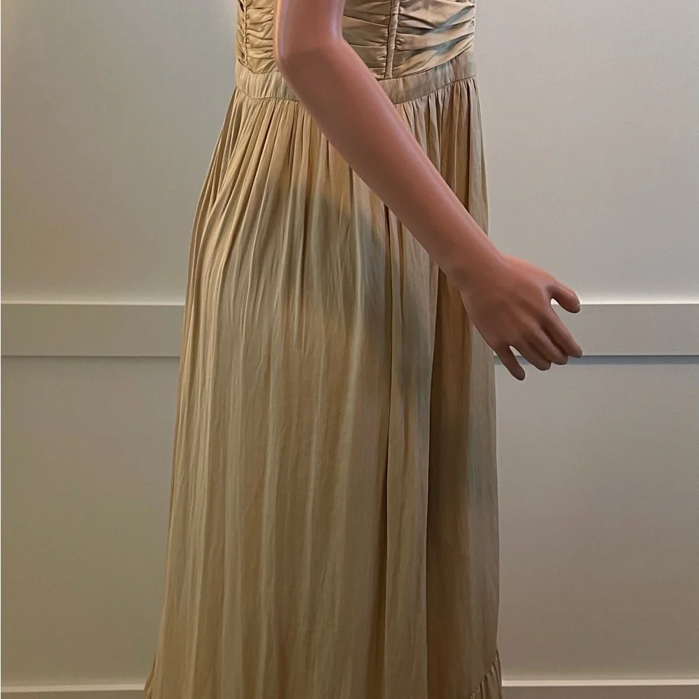 NWT Ramy Brook Beige Ruffled Maxi Dress - Picture 4 of 14